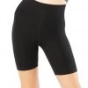 CLOTHING Beyond Yoga Heather Rib High Waisted Biker Shorts Black Heather