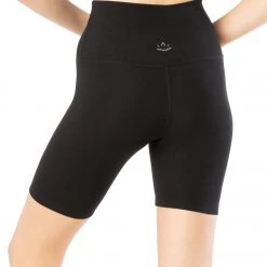 CLOTHING Beyond Yoga Heather Rib High Waisted Biker Shorts Black Heather
