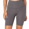 Beyond Yoga Heather Rib High Waisted Biker Shorts Gray Heather CLOTHING