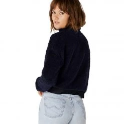Beyond Yoga All Time Cropped Pullover Nocturnal Navy Sherpa Women