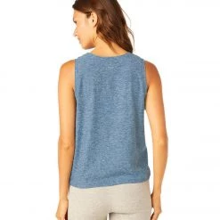 NEW ARRIVALS Beyond Yoga Featherweight Spacedye Balanced Muscle Yoga Tank Stormy Blue-Blue Cloud