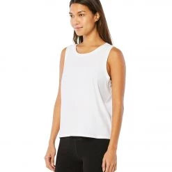 NEW ARRIVALS Beyond Yoga Featherweight Spacedye Balanced Muscle Yoga Tank Cloud White