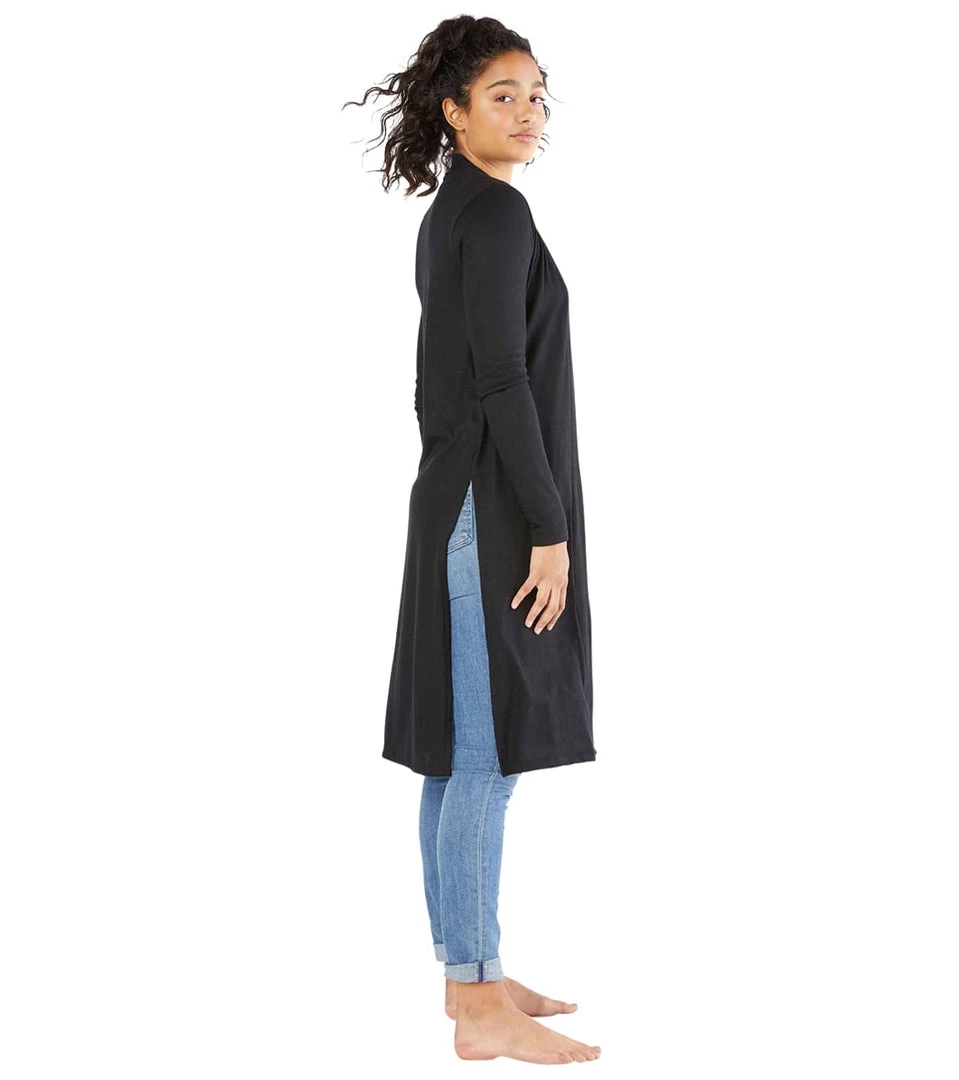 CLOTHING Beyond Yoga High Slits Long Duster Black 5 CLOTHING Beyond Yoga High Slits Long Duster Black