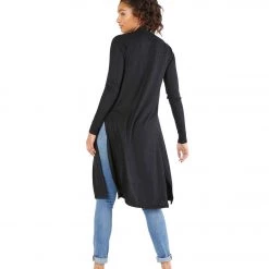 CLOTHING Beyond Yoga High Slits Long Duster Black 11 CLOTHING Beyond Yoga High Slits Long Duster Black
