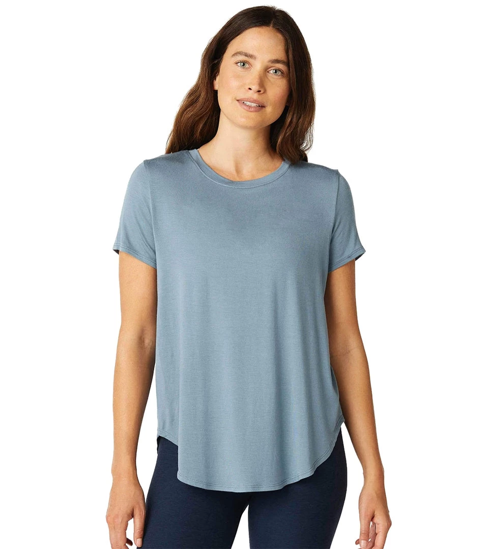 Beyond Yoga Featherweight Spacedye On The Down Low Yoga Tee Stormy Blue-Blue Cloud 3 Beyond Yoga Featherweight Spacedye On The Down Low Yoga Tee Stormy Blue-Blue Cloud