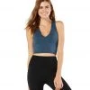 Beyond Yoga Heather Rib Go To Cropped Yoga Tank Blue Horizon Heather