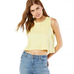 Beyond Yoga Jersey Don't Distress Balance Cropped Yoga Tank Sunbeam Garment Dye CLOTHING