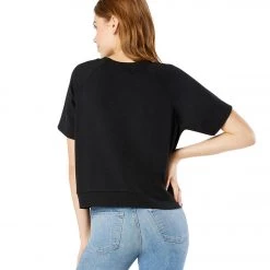 Beyond Yoga Cozy Fleece Solid Choice Short Sleeve Pullover Black