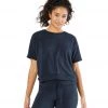 Beyond Yoga Cozy Fleece Solid Choice Short Sleeve Pullover Nocturnal Navy CLOTHING