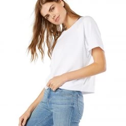 Beyond Yoga Cozy Fleece Solid Choice Short Sleeve Pullover White