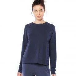 Beyond Yoga Favorite Raglan Crew After Yoga Pullover Nocturnal Navy CLOTHING