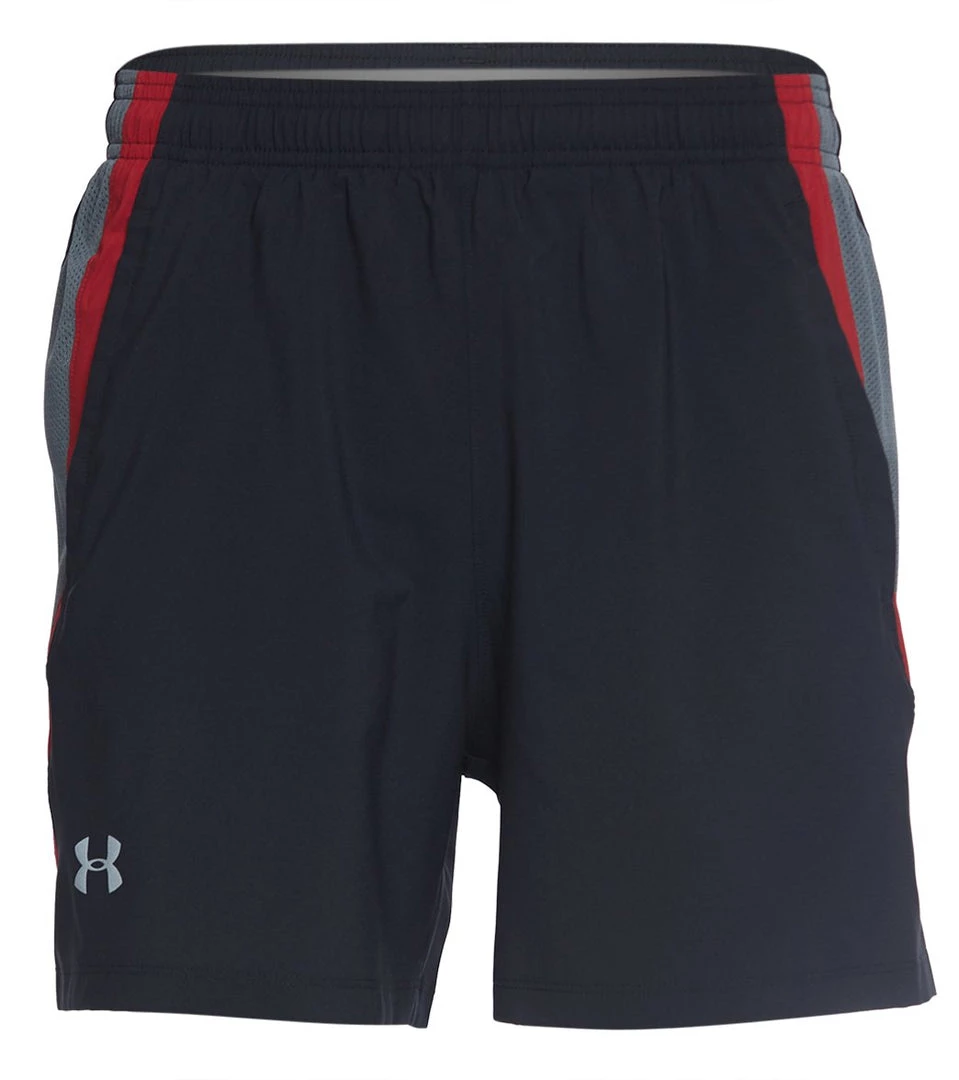 Under Armour Men's UA Launch SW 5" Short Black/Aruba Red CLOTHING 3 Under Armour Men's UA Launch SW 5" Short Black/Aruba Red CLOTHING