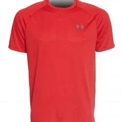 Under Armour Men's UA Tech 2.0 Short Sleeve Tee Red/Graphite CLOTHING