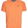 CLOTHING Under Armour Men's UA Tech 2.0 Short Sleeve V-Neck Tee Orange Glitch/Pitch Gray