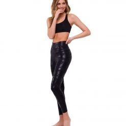 CLOTHING Onzie Printed Foil 7/8 Yoga Leggings Black Snake
