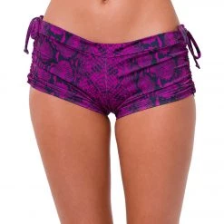 Onzie Side String Yoga Shorts ULTRA VIOLET SNAKE CLOTHING