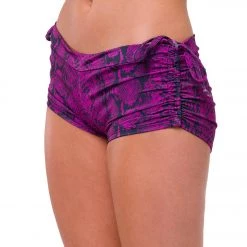 Onzie Side String Yoga Shorts ULTRA VIOLET SNAKE CLOTHING