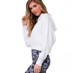 CLOTHING Onzie Crop After Yoga Hoodie White 9 CLOTHING Onzie Crop After Yoga Hoodie White