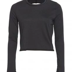 Onzie Vintage Tie Back Long Sleeve Yoga Top Black