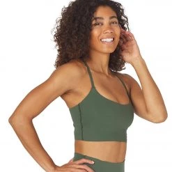 Glyder Pure Yoga Crop Top Olive CLOTHING
