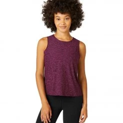 Beyond Yoga Featherweight Spacedye Balanced Muscle Yoga Tank Black Plumberry NEW ARRIVALS