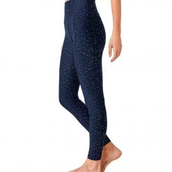 CLOTHING Beyond Yoga Alloy Sparkle High Waisted 7/8 Yoga Leggings Nocturnal Navy Silver Sparkle