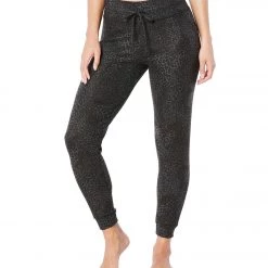 CLOTHING Beyond Yoga Brushed Up Lounge Around Jogger Black Wild Cat 9 CLOTHING Beyond Yoga Brushed Up Lounge Around Jogger Black Wild Cat