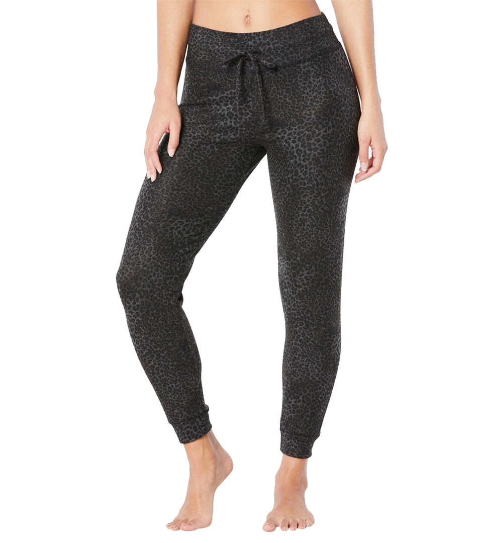 CLOTHING Beyond Yoga Brushed Up Lounge Around Jogger Black Wild Cat 6 CLOTHING Beyond Yoga Brushed Up Lounge Around Jogger Black Wild Cat