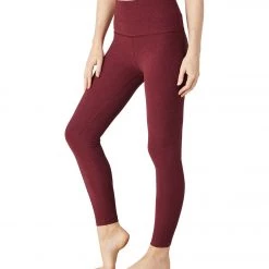 Beyond Yoga Spacedye High Waisted Caught In The Midi 7/8 Yoga Leggings Deep Merlot