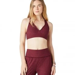 CLOTHING Beyond Yoga Spacedye Lift Your Spirits Yoga Sports Bra Deep Merlot