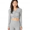 Beyond Yoga Featherweight Scrunch It Up Cropped Pullover Silver Mist 2 Beyond Yoga Featherweight Scrunch It Up Cropped Pullover Silver Mist