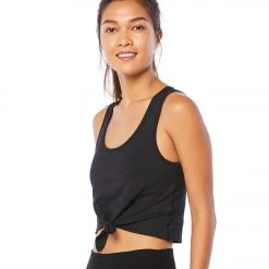 Beyond Yoga Heather Rib Favorite Lounge Cropped Tank Black Heather CLOTHING