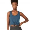 Beyond Yoga Heather Rib Favorite Lounge Cropped Tank Blue Horizon Heather CLOTHING