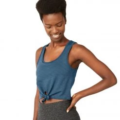 Beyond Yoga Heather Rib Favorite Lounge Cropped Tank Blue Horizon Heather CLOTHING