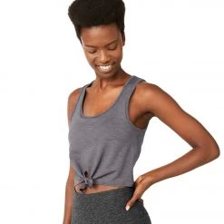 CLOTHING Beyond Yoga Heather Rib Favorite Lounge Cropped Tank Gray Heather