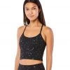 Beyond Yoga Sportflex Tossed Star Slim Racerback Cropped Tank Black-Iridescent Clear Stars CLOTHING