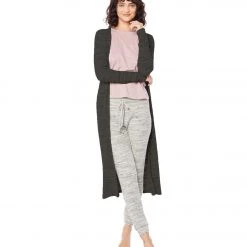 Beyond Yoga Your Line Waffle Knit Duster Charcoal CLOTHING