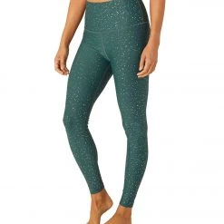 CLOTHING Beyond Yoga Alloy Sparkle High Waisted 7/8 Leggings Hunter Green Antique Gold Sparkle 11 CLOTHING Beyond Yoga Alloy Sparkle High Waisted 7/8 Leggings Hunter Green Antique Gold Sparkle
