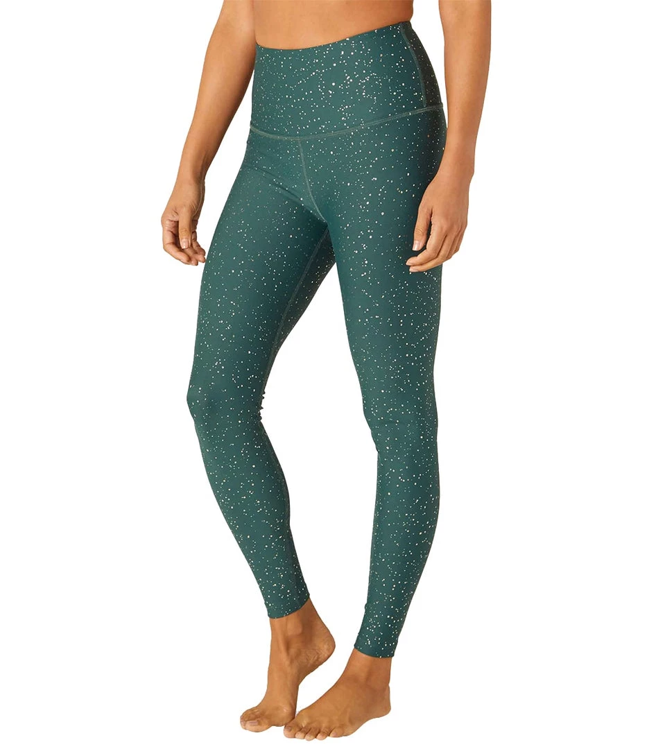CLOTHING Beyond Yoga Alloy Sparkle High Waisted 7/8 Leggings Hunter Green Antique Gold Sparkle 4 CLOTHING Beyond Yoga Alloy Sparkle High Waisted 7/8 Leggings Hunter Green Antique Gold Sparkle