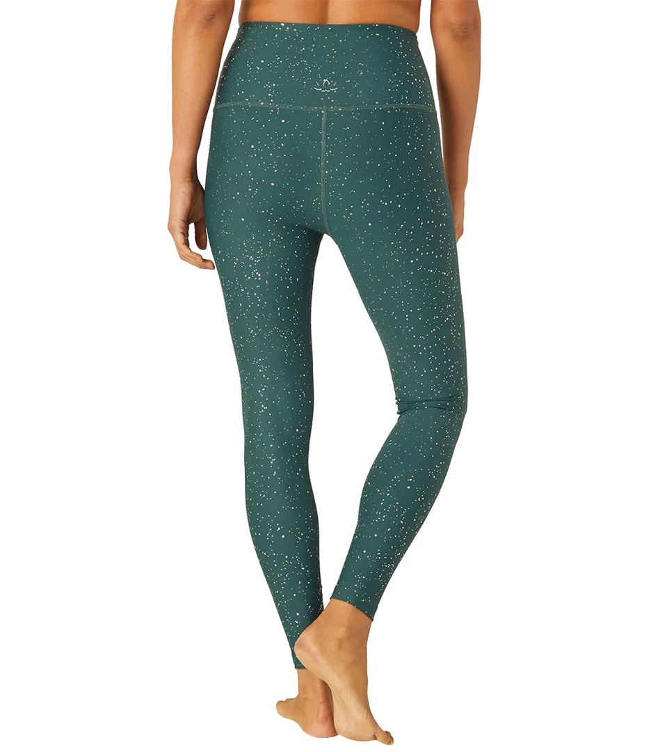 CLOTHING Beyond Yoga Alloy Sparkle High Waisted 7/8 Leggings Hunter Green Antique Gold Sparkle 5 CLOTHING Beyond Yoga Alloy Sparkle High Waisted 7/8 Leggings Hunter Green Antique Gold Sparkle