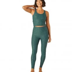 CLOTHING Beyond Yoga Alloy Sparkle High Waisted 7/8 Leggings Hunter Green Antique Gold Sparkle 13 CLOTHING Beyond Yoga Alloy Sparkle High Waisted 7/8 Leggings Hunter Green Antique Gold Sparkle