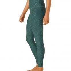 CLOTHING Beyond Yoga Alloy Sparkle High Waisted 7/8 Leggings Hunter Green Antique Gold Sparkle 14 CLOTHING Beyond Yoga Alloy Sparkle High Waisted 7/8 Leggings Hunter Green Antique Gold Sparkle