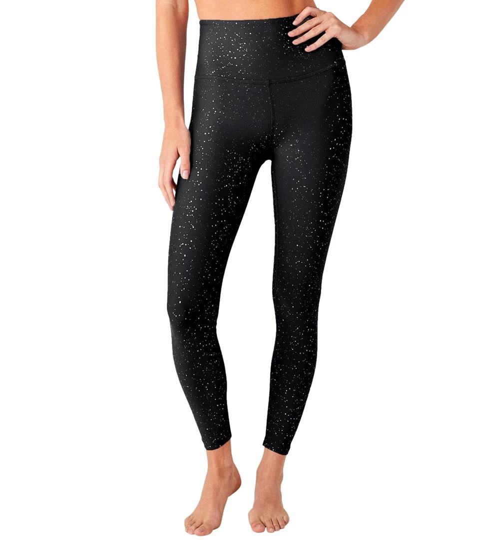 Women Beyond Yoga Alloy Sparkle High Waisted 7/8 Leggings Black Gunmetal Sparkle 3 Women Beyond Yoga Alloy Sparkle High Waisted 7/8 Leggings Black Gunmetal Sparkle