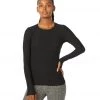 NEW ARRIVALS Beyond Yoga Featherweight Spacedye Classic Crew Pullover Darkest Night