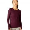 Beyond Yoga Featherweight Spacedye Classic Crew Pullover Deep Merlot