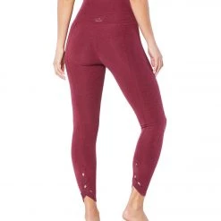 Beyond Yoga Spacedye Totally Woven High Waisted 7/8 Leggings Deep Merlot