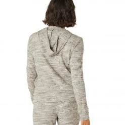 Beyond Yoga Waffle Knit Hoodie Cream Heather CLOTHING