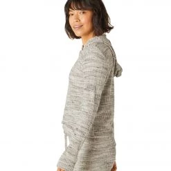 Beyond Yoga Waffle Knit Hoodie Cream Heather CLOTHING