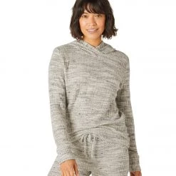 Beyond Yoga Waffle Knit Hoodie Cream Heather CLOTHING