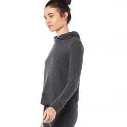 CLOTHING Beyond Yoga Waffle Knit Hoodie Charcoal